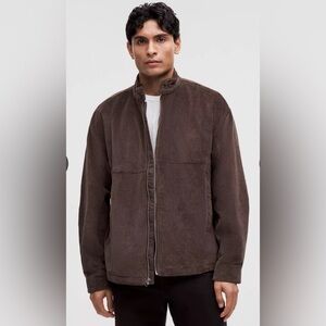 Mens Lululemon Corduroy Full Zip Jacket Size Medium Like NEW Espresso Brown